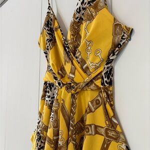Yellow and Brown Chain Print Top
